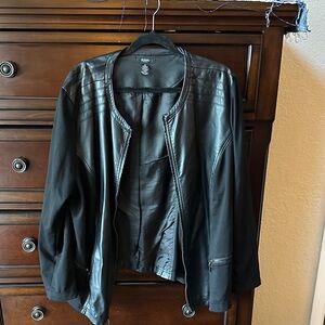 Alfani Women's Classic Black Leather Jacket